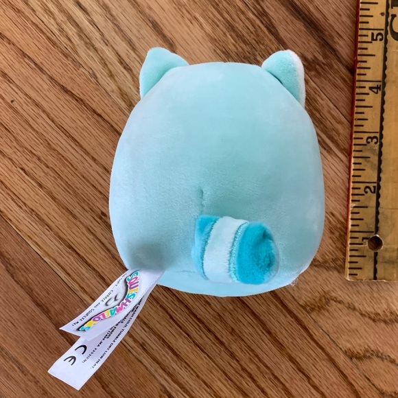 Squishmallows Aqua Raccoon 4” Blue Teal Stuffed Plush Toy Animal 11/2019 - Picture 5 of 8